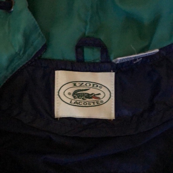 Vintage 90s Lacoste windbreaker size large it’s teal & navy blue 9/10 condition - Picture 3 of 7